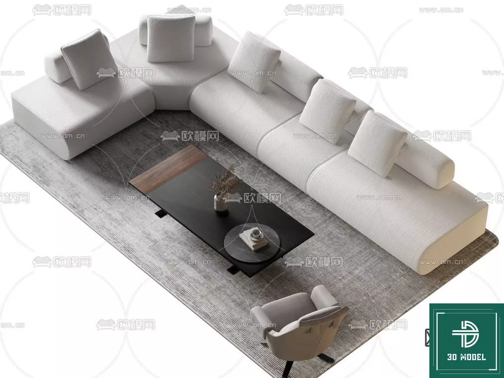 MODERN SOFA - SKETCHUP 3D MODEL - VRAY OR ENSCAPE - ID13278