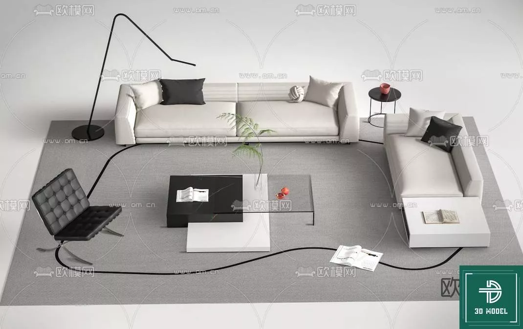 MODERN SOFA - SKETCHUP 3D MODEL - VRAY OR ENSCAPE - ID13292