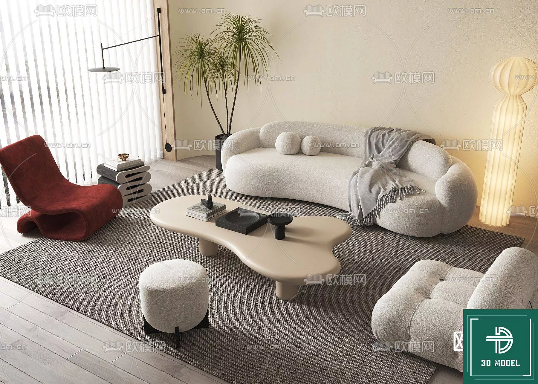 MODERN SOFA - SKETCHUP 3D MODEL - VRAY OR ENSCAPE - ID13293