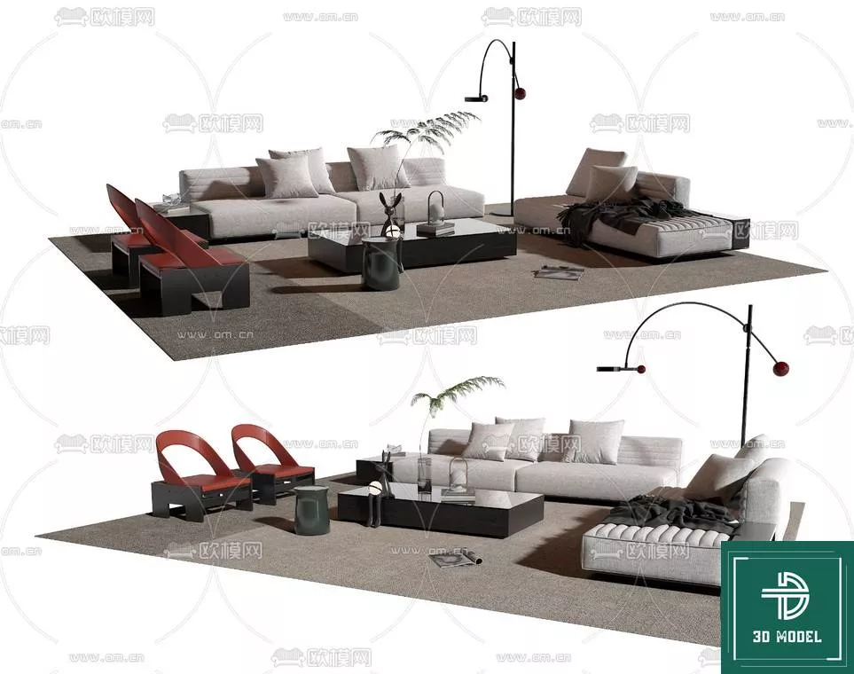 MODERN SOFA - SKETCHUP 3D MODEL - VRAY OR ENSCAPE - ID13320