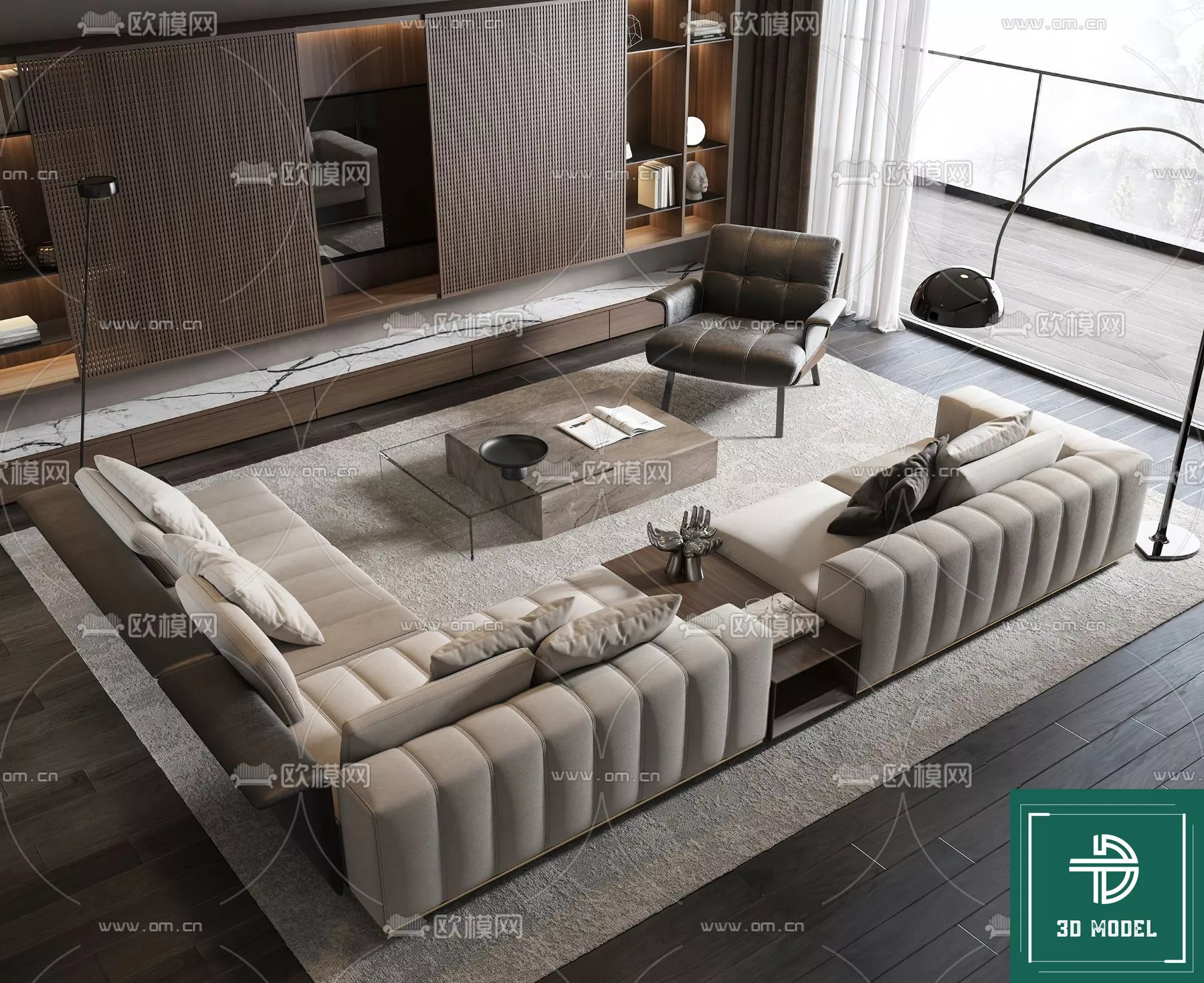 MODERN SOFA - SKETCHUP 3D MODEL - VRAY OR ENSCAPE - ID13337