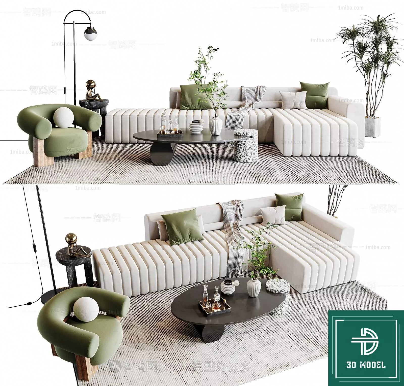 MODERN SOFA - SKETCHUP 3D MODEL - VRAY OR ENSCAPE - ID13355