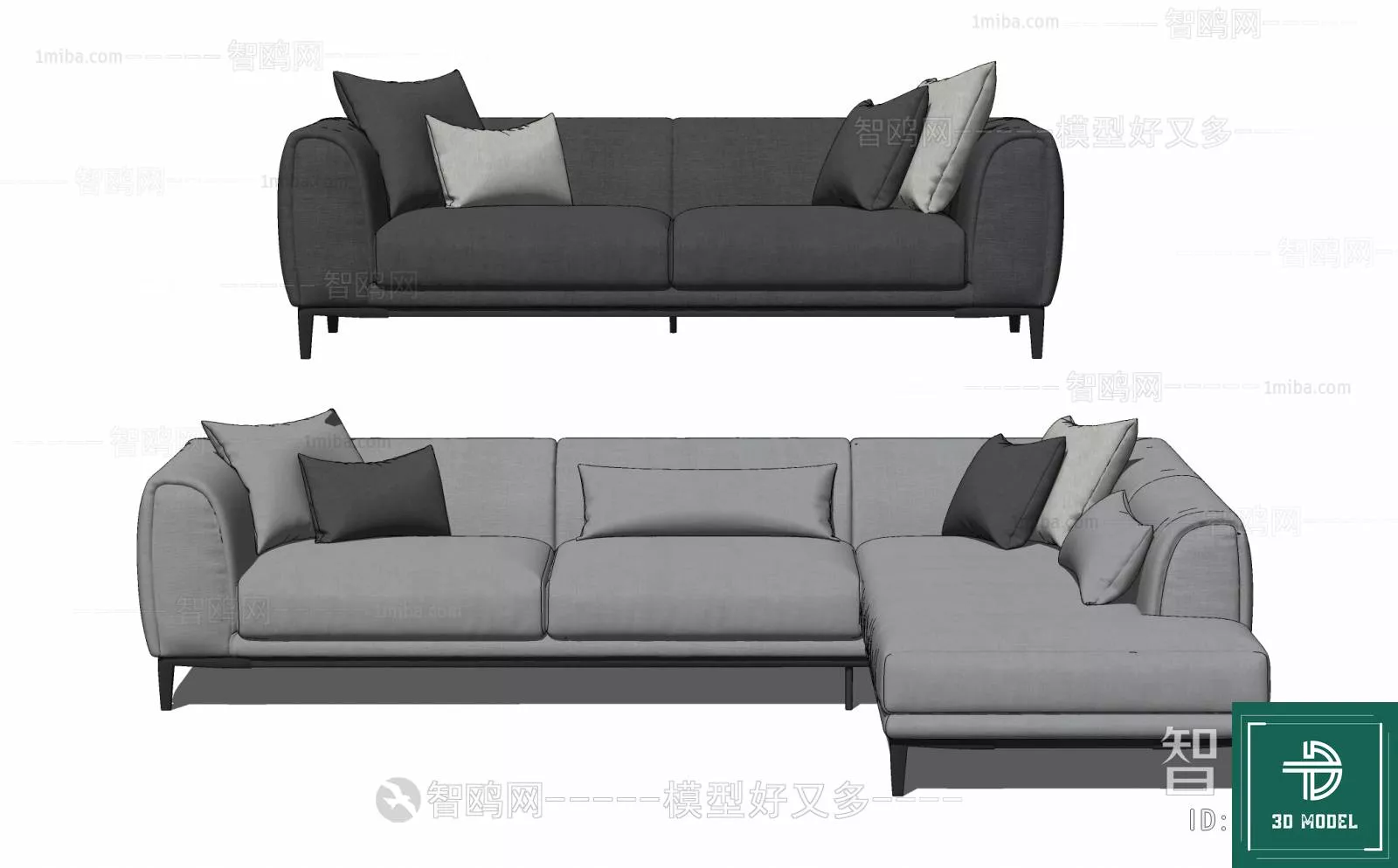 MODERN SOFA - SKETCHUP 3D MODEL - VRAY OR ENSCAPE - ID13359