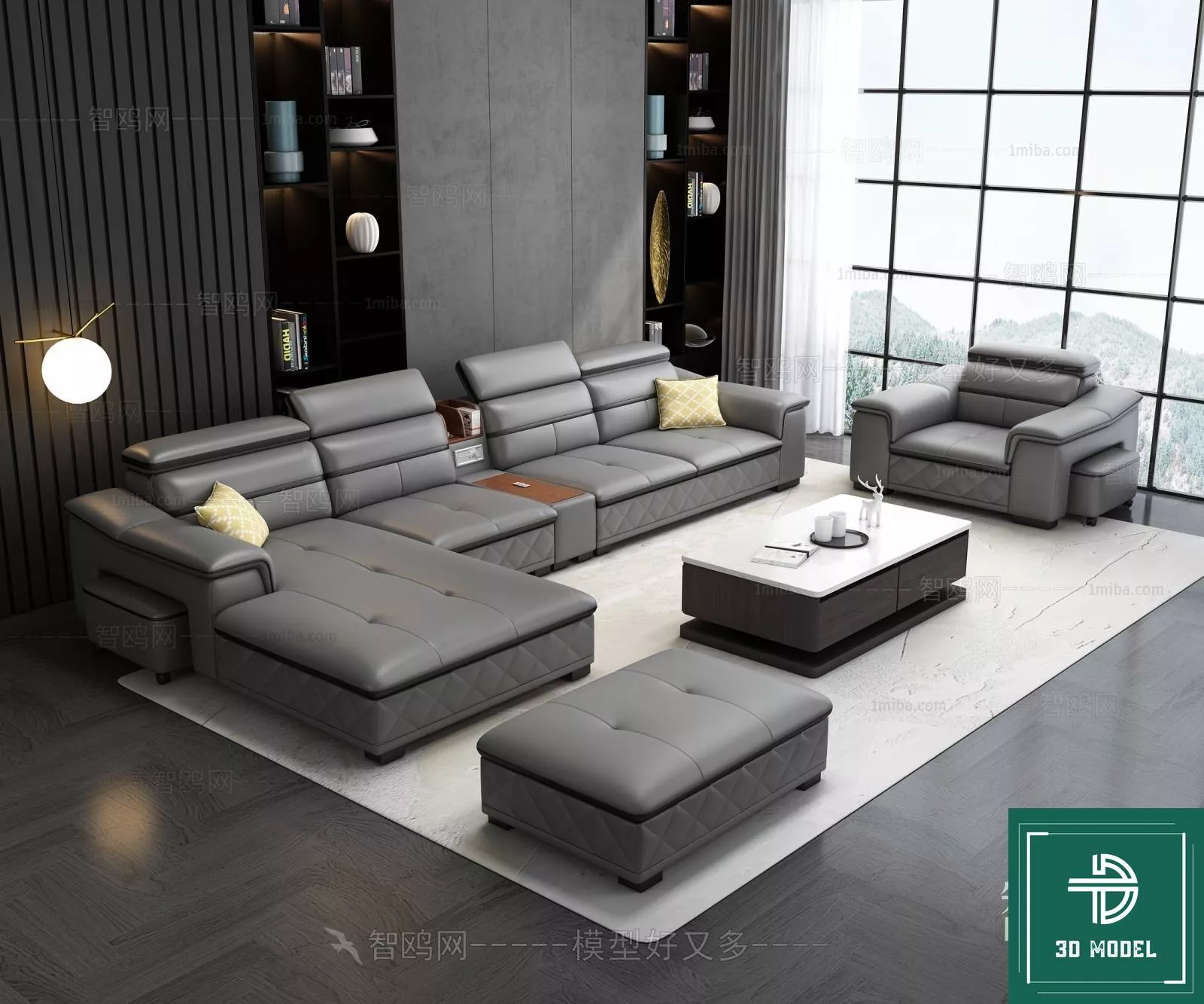 MODERN SOFA - SKETCHUP 3D MODEL - VRAY OR ENSCAPE - ID13363