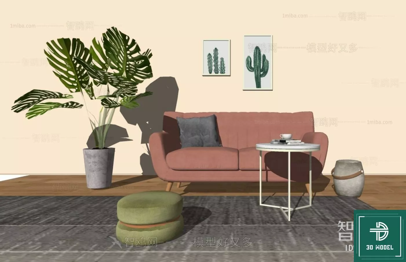 MODERN SOFA - SKETCHUP 3D MODEL - VRAY OR ENSCAPE - ID13380