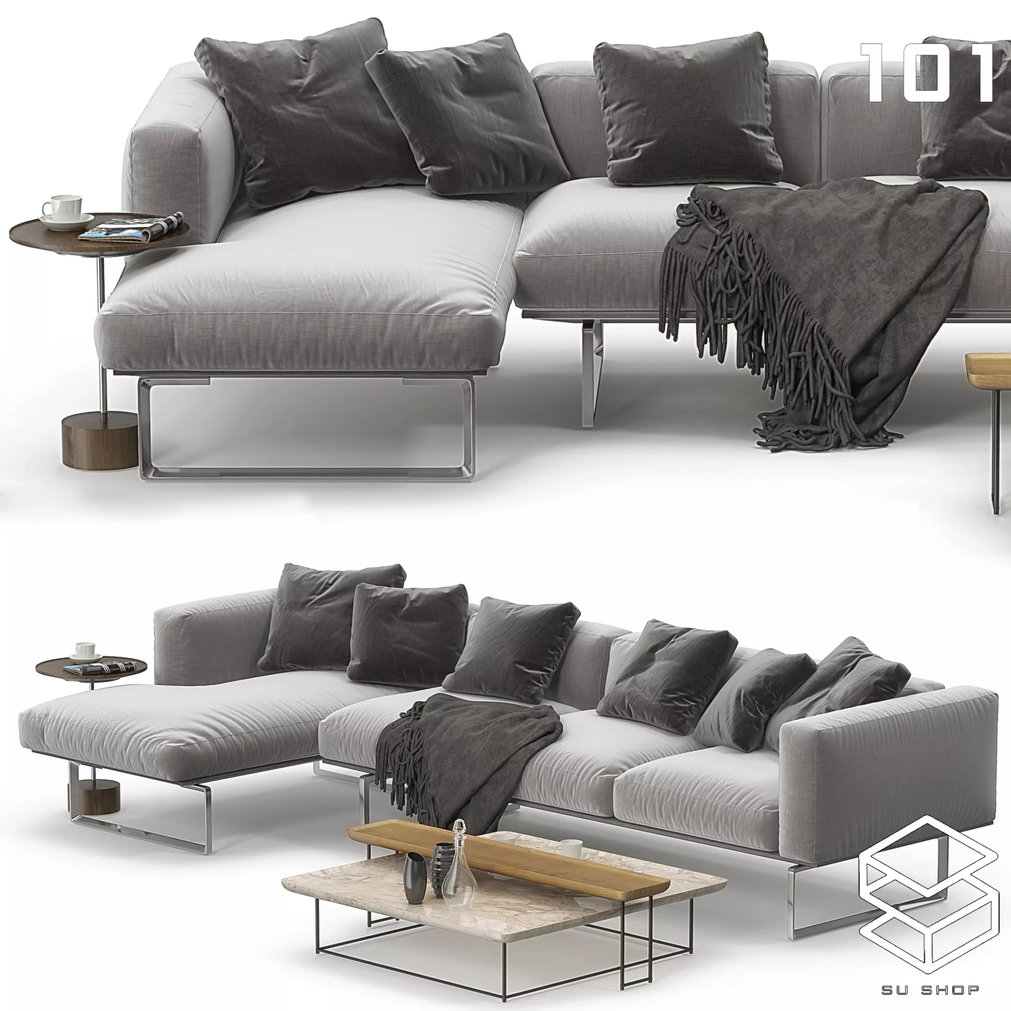 MODERN SOFA - SKETCHUP 3D MODEL - VRAY OR ENSCAPE - ID13388