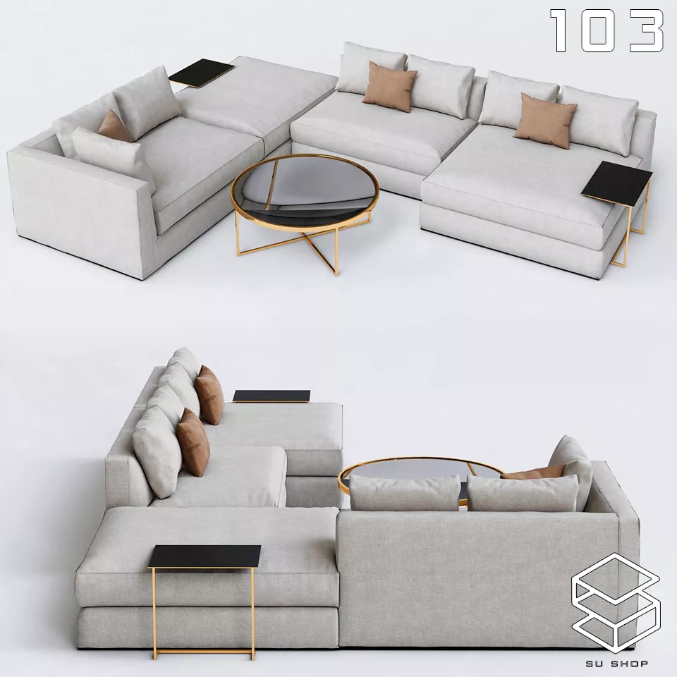 MODERN SOFA - SKETCHUP 3D MODEL - VRAY OR ENSCAPE - ID13390