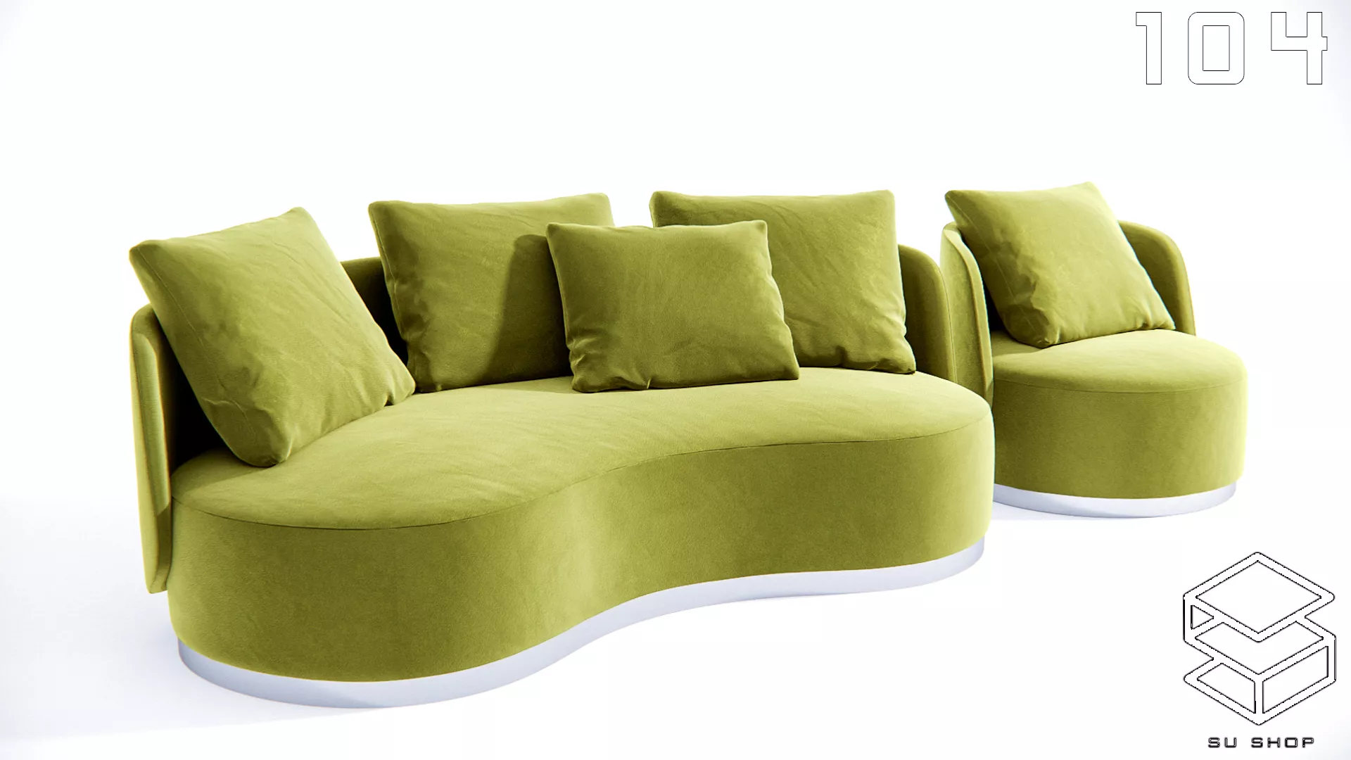 MODERN SOFA - SKETCHUP 3D MODEL - VRAY OR ENSCAPE - ID13391