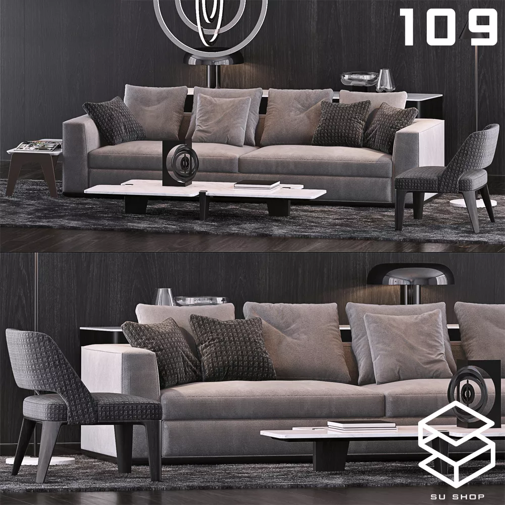 MODERN SOFA - SKETCHUP 3D MODEL - VRAY OR ENSCAPE - ID13396