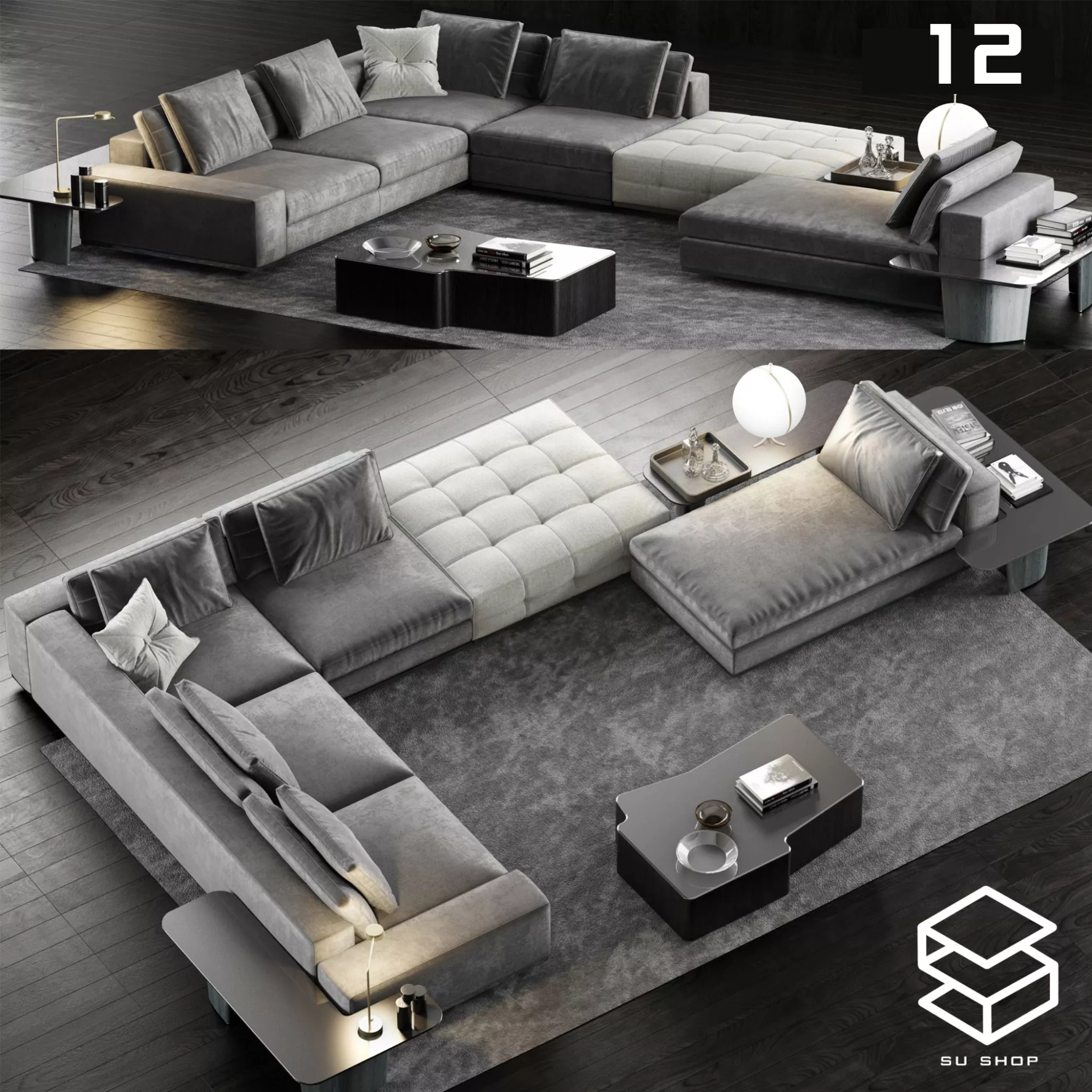 MODERN SOFA - SKETCHUP 3D MODEL - VRAY OR ENSCAPE - ID13408