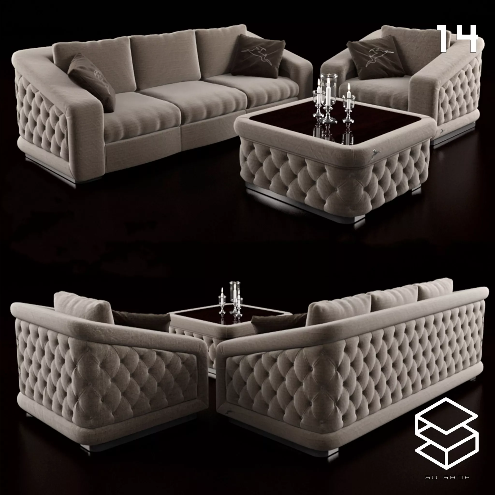 MODERN SOFA - SKETCHUP 3D MODEL - VRAY OR ENSCAPE - ID13430