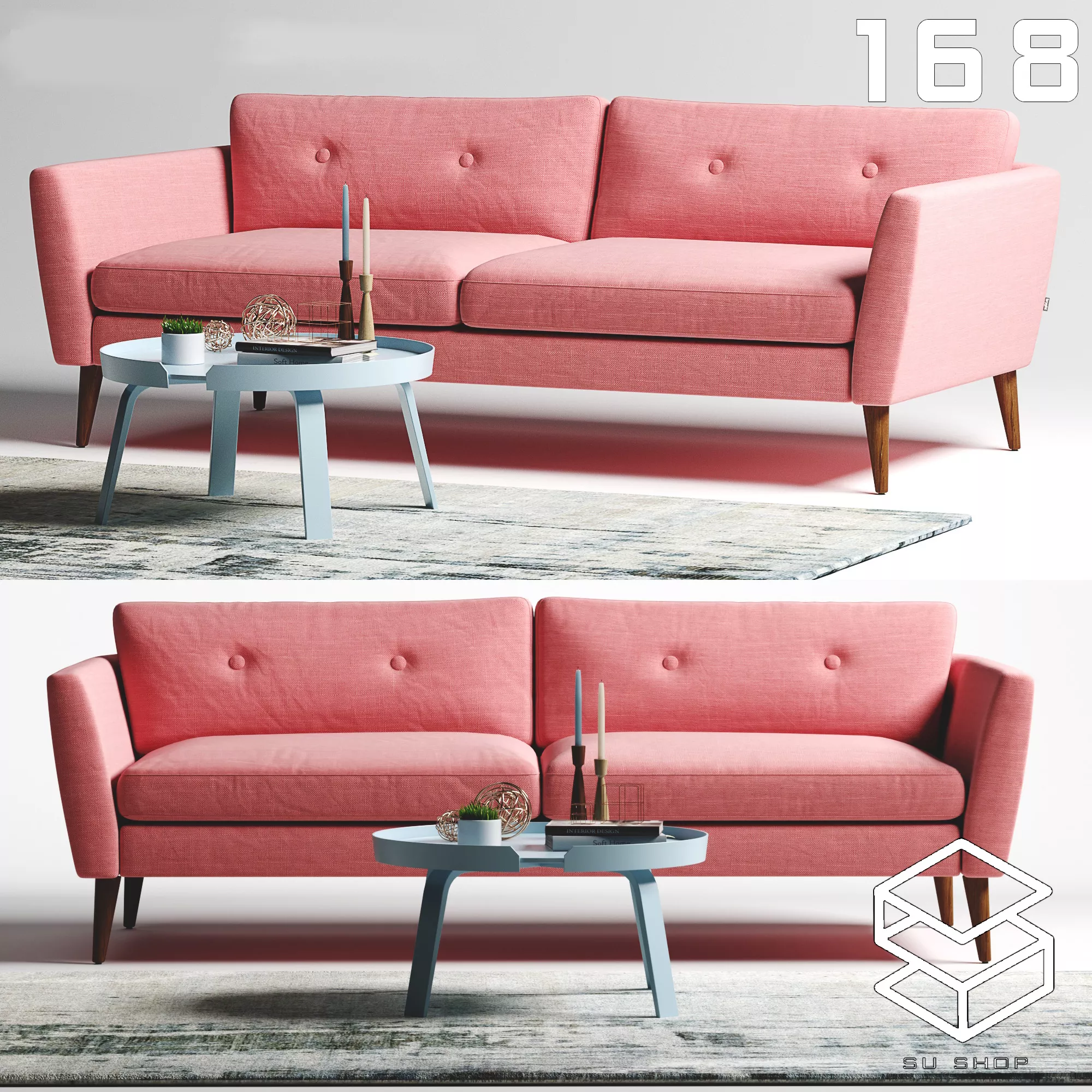 MODERN SOFA - SKETCHUP 3D MODEL - VRAY OR ENSCAPE - ID13461