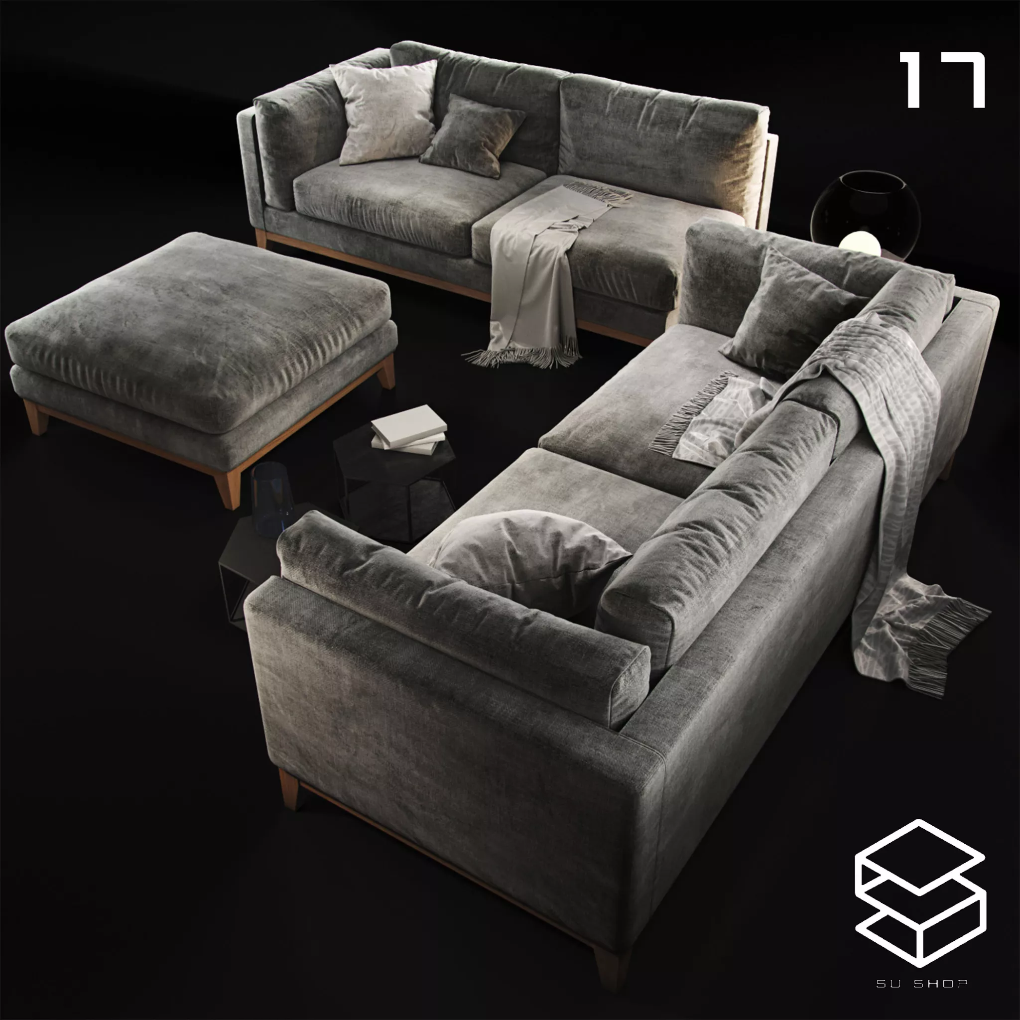 MODERN SOFA - SKETCHUP 3D MODEL - VRAY OR ENSCAPE - ID13463