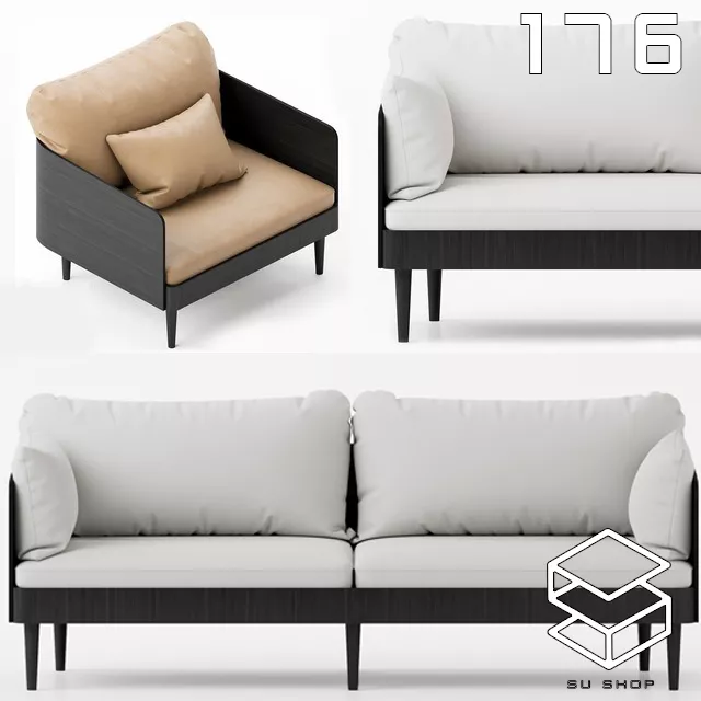 MODERN SOFA - SKETCHUP 3D MODEL - VRAY OR ENSCAPE - ID13470