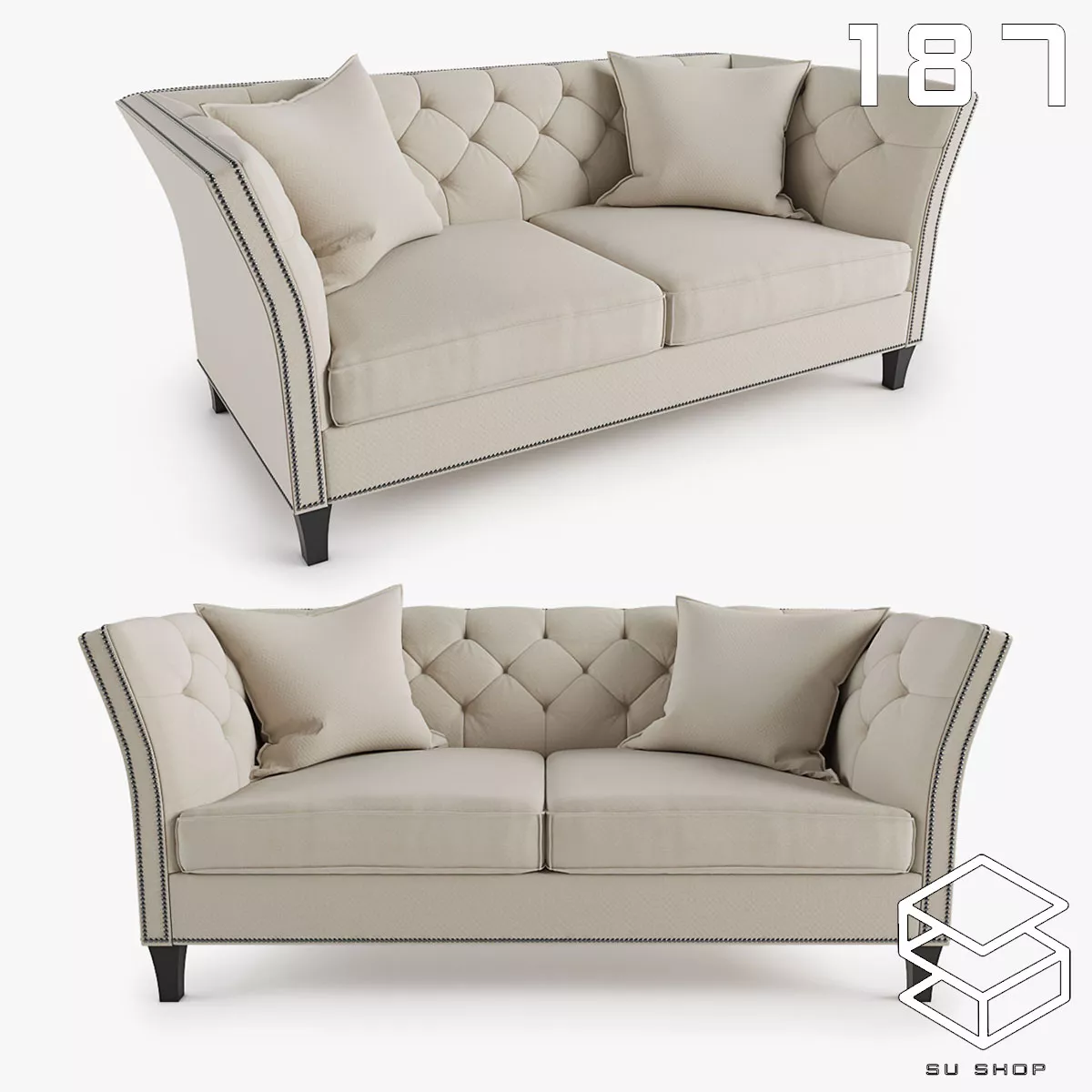 MODERN SOFA - SKETCHUP 3D MODEL - VRAY OR ENSCAPE - ID13482