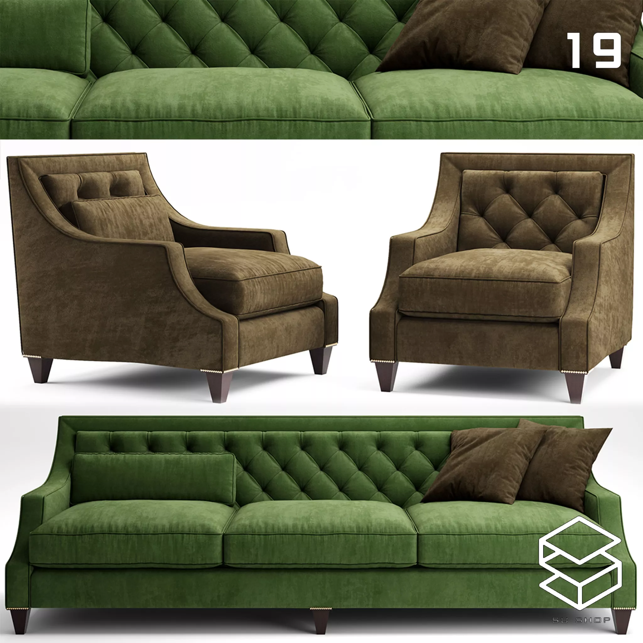 MODERN SOFA - SKETCHUP 3D MODEL - VRAY OR ENSCAPE - ID13485