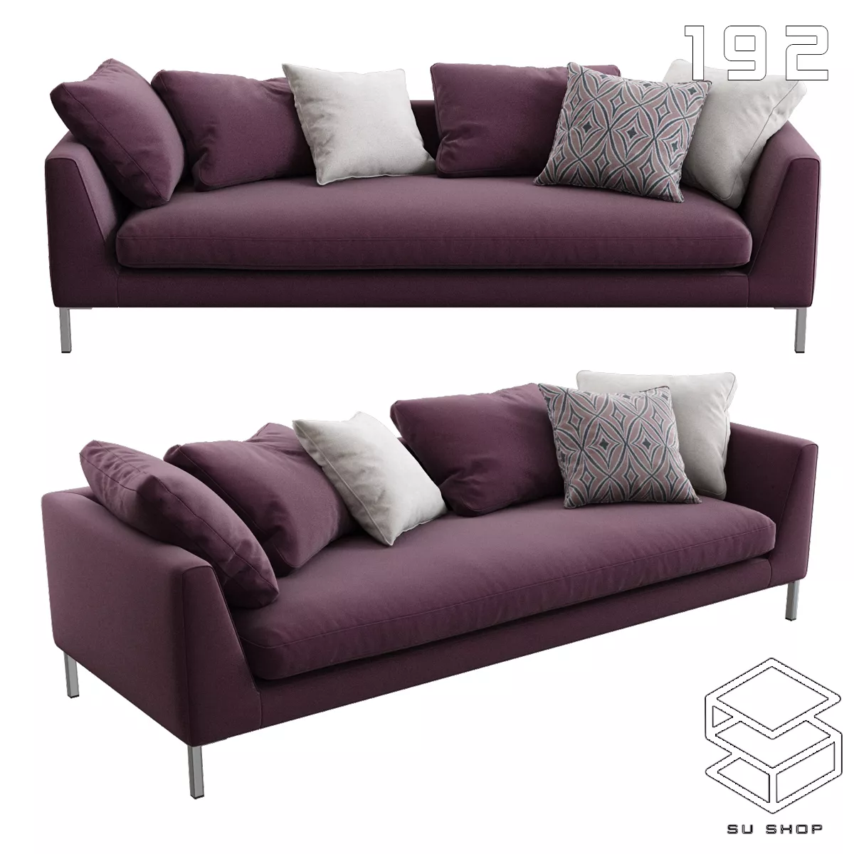 MODERN SOFA - SKETCHUP 3D MODEL - VRAY OR ENSCAPE - ID13488