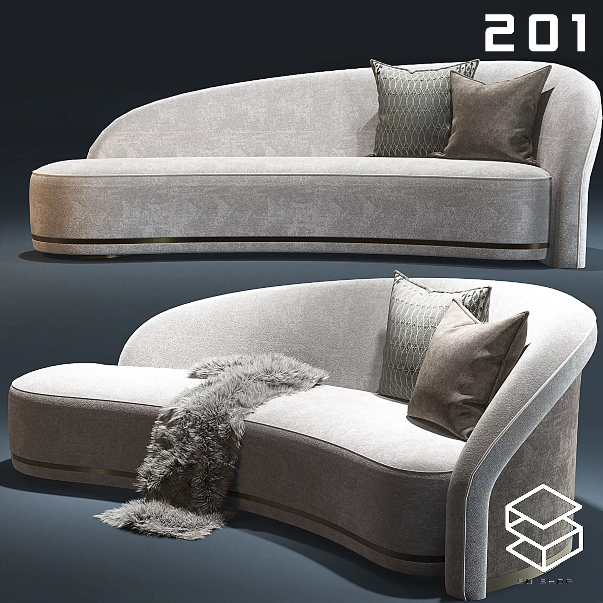 MODERN SOFA - SKETCHUP 3D MODEL - VRAY OR ENSCAPE - ID13499