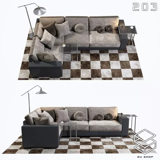 MODERN SOFA - SKETCHUP 3D MODEL - VRAY OR ENSCAPE - ID13501