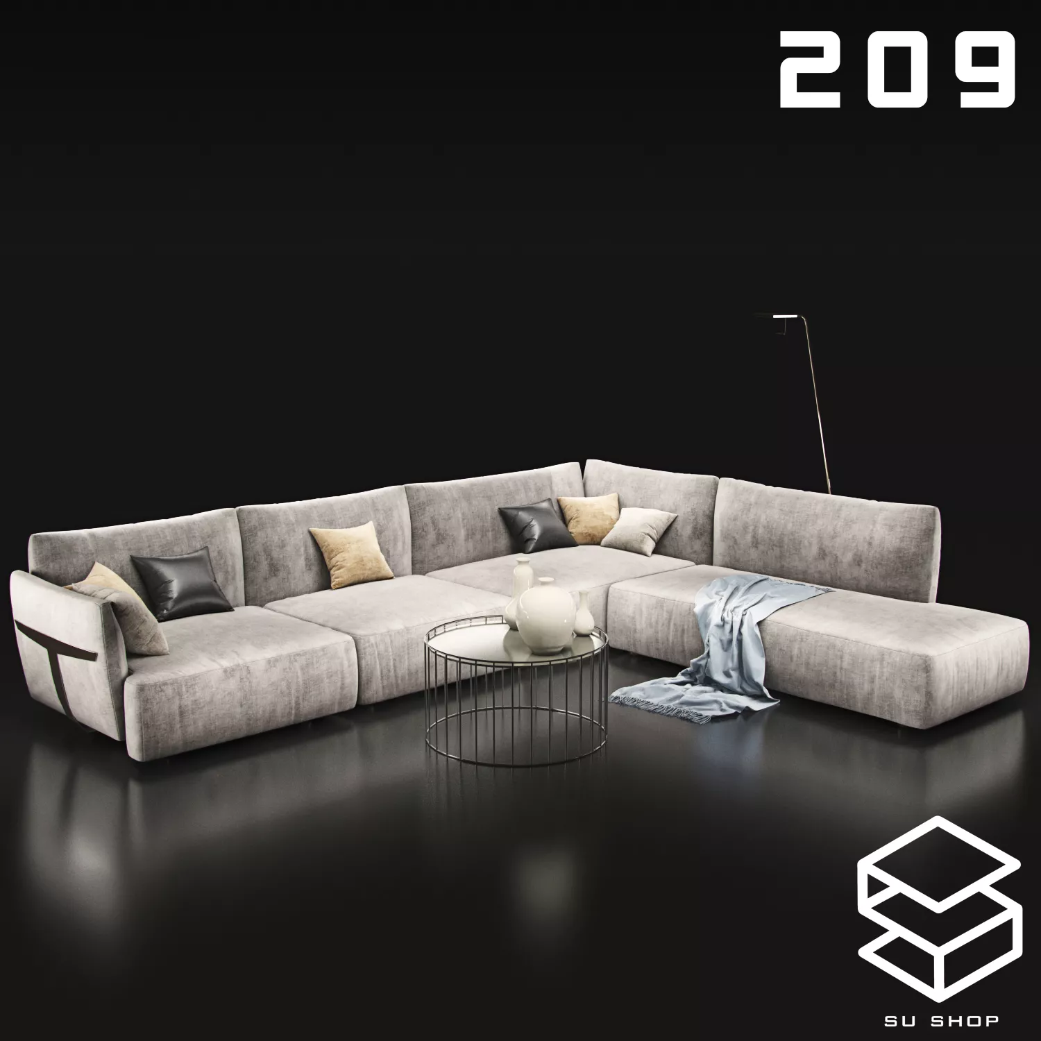 MODERN SOFA - SKETCHUP 3D MODEL - VRAY OR ENSCAPE - ID13507