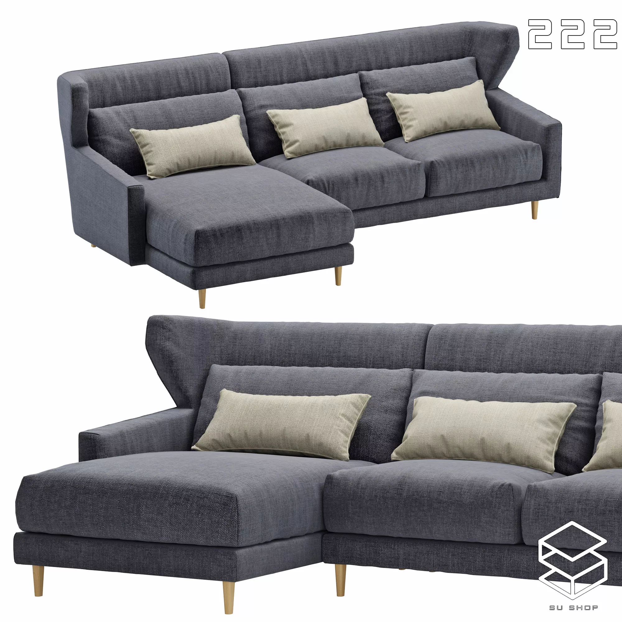 MODERN SOFA - SKETCHUP 3D MODEL - VRAY OR ENSCAPE - ID13522