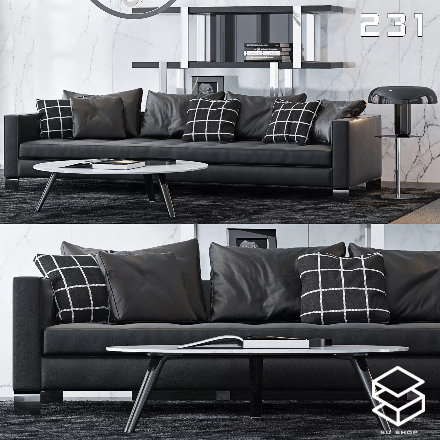 MODERN SOFA - SKETCHUP 3D MODEL - VRAY OR ENSCAPE - ID13532