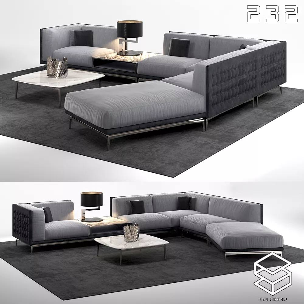 MODERN SOFA - SKETCHUP 3D MODEL - VRAY OR ENSCAPE - ID13533