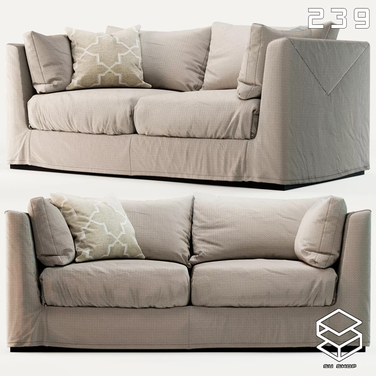 MODERN SOFA - SKETCHUP 3D MODEL - VRAY OR ENSCAPE - ID13540