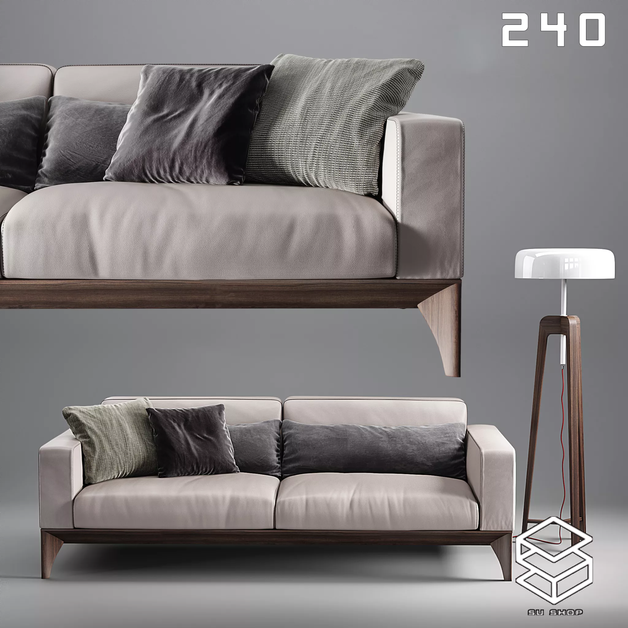 MODERN SOFA - SKETCHUP 3D MODEL - VRAY OR ENSCAPE - ID13542