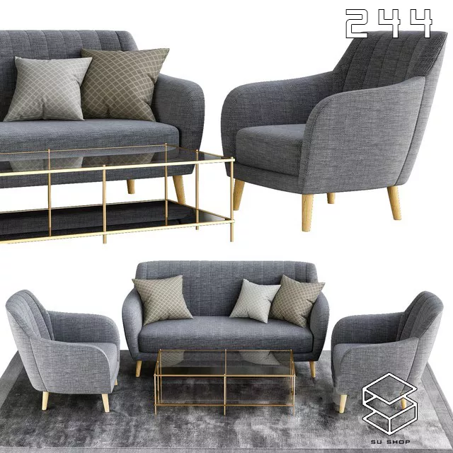 MODERN SOFA - SKETCHUP 3D MODEL - VRAY OR ENSCAPE - ID13546