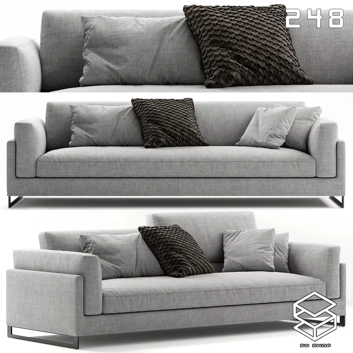 MODERN SOFA - SKETCHUP 3D MODEL - VRAY OR ENSCAPE - ID13550