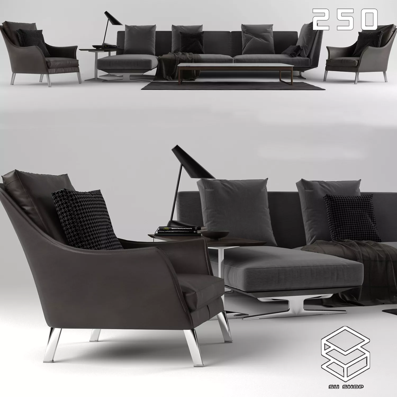MODERN SOFA - SKETCHUP 3D MODEL - VRAY OR ENSCAPE - ID13553