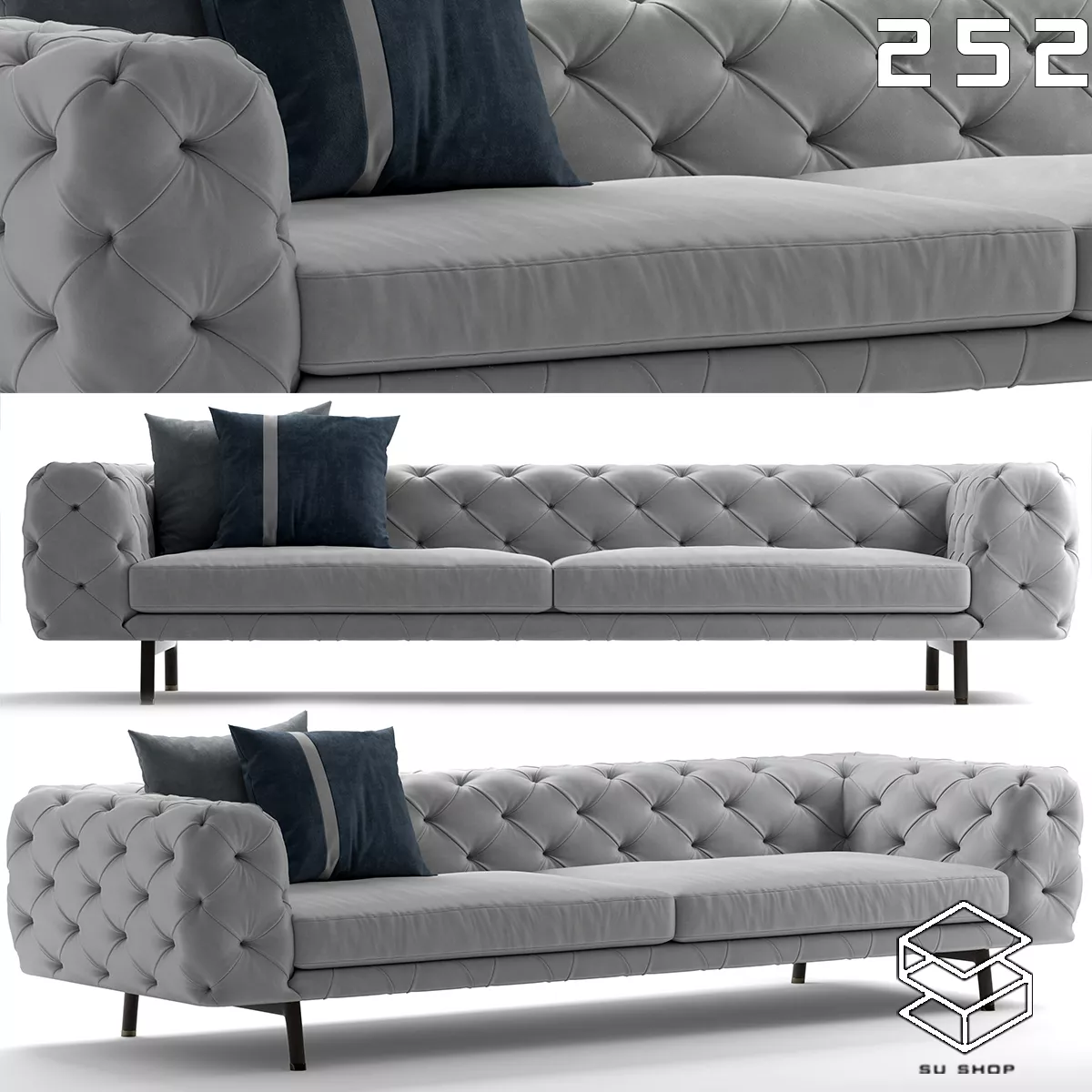 MODERN SOFA - SKETCHUP 3D MODEL - VRAY OR ENSCAPE - ID13555