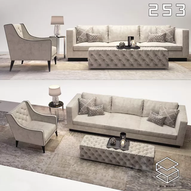 MODERN SOFA - SKETCHUP 3D MODEL - VRAY OR ENSCAPE - ID13556