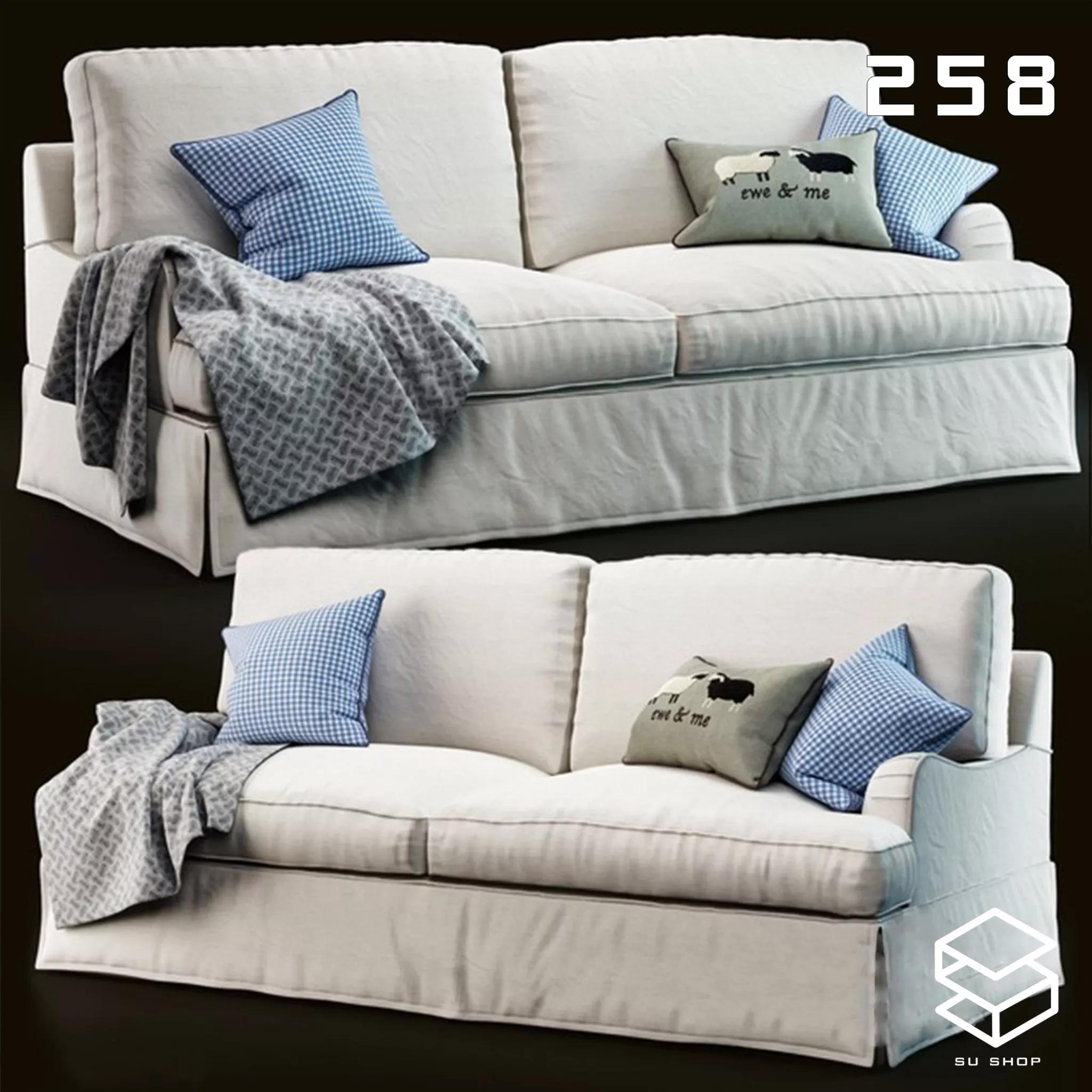 MODERN SOFA - SKETCHUP 3D MODEL - VRAY OR ENSCAPE - ID13561