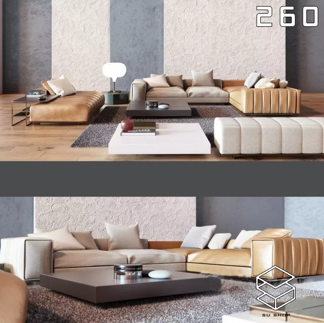 MODERN SOFA - SKETCHUP 3D MODEL - VRAY OR ENSCAPE - ID13564