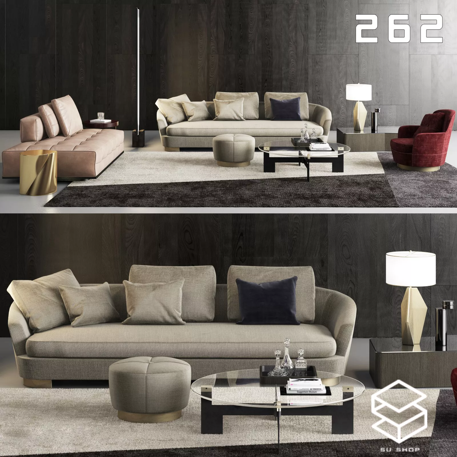 MODERN SOFA - SKETCHUP 3D MODEL - VRAY OR ENSCAPE - ID13566