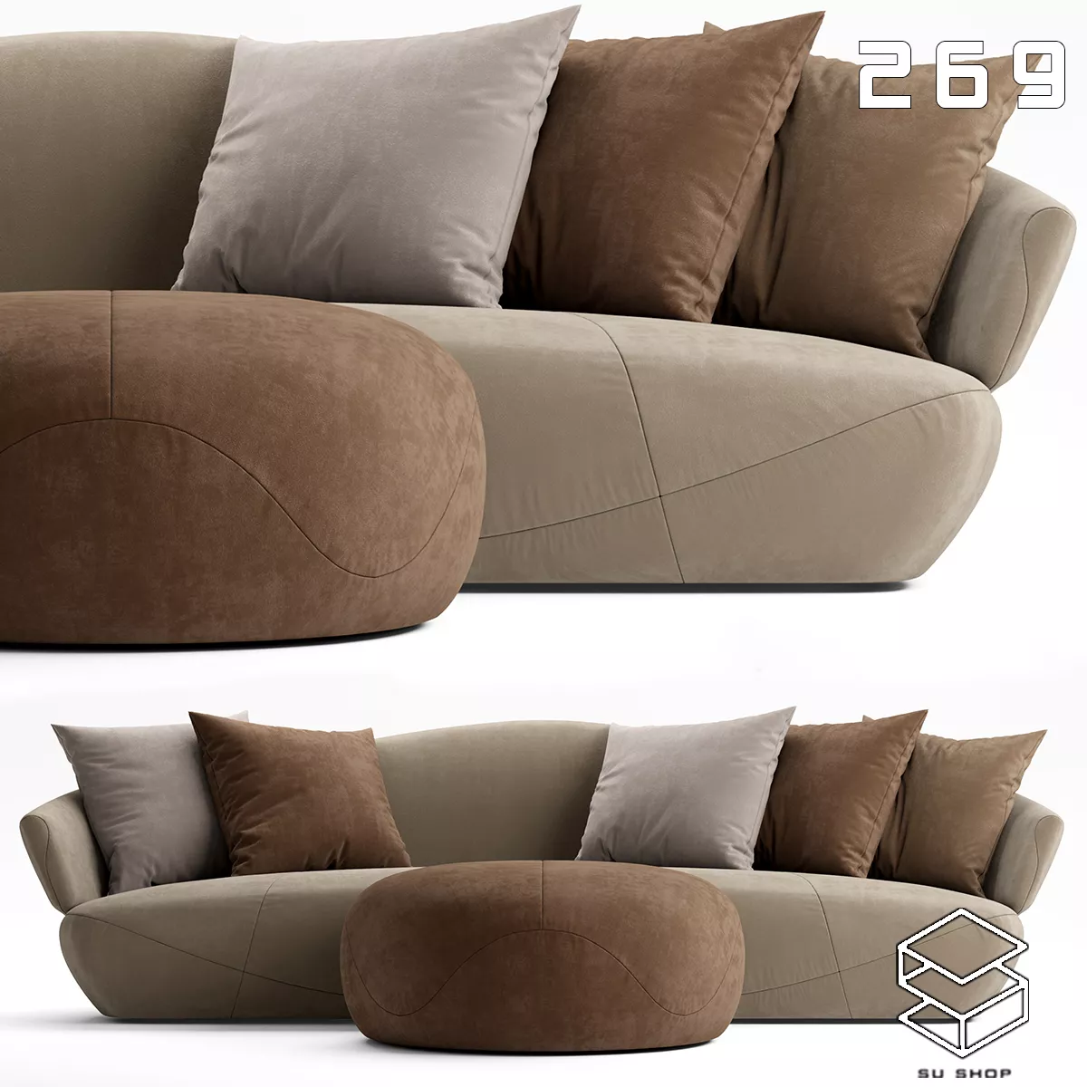 MODERN SOFA - SKETCHUP 3D MODEL - VRAY OR ENSCAPE - ID13573