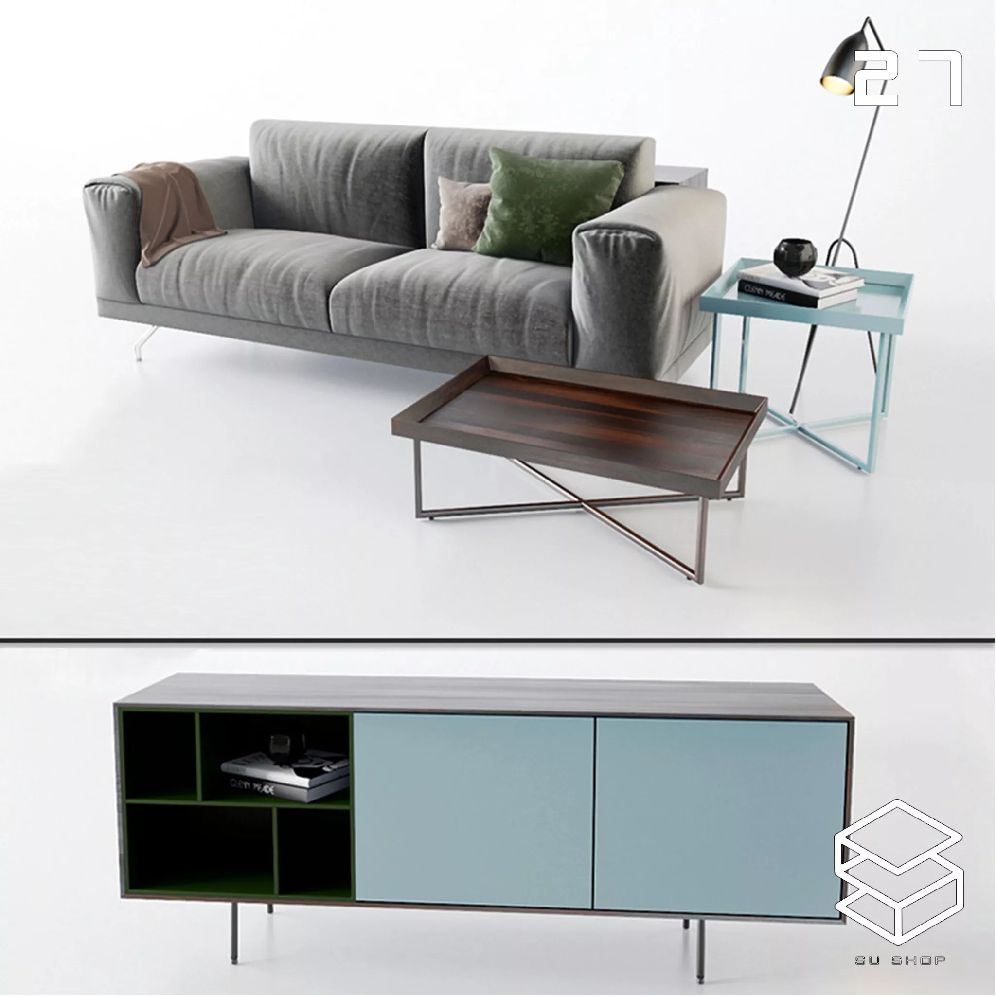 MODERN SOFA - SKETCHUP 3D MODEL - VRAY OR ENSCAPE - ID13574
