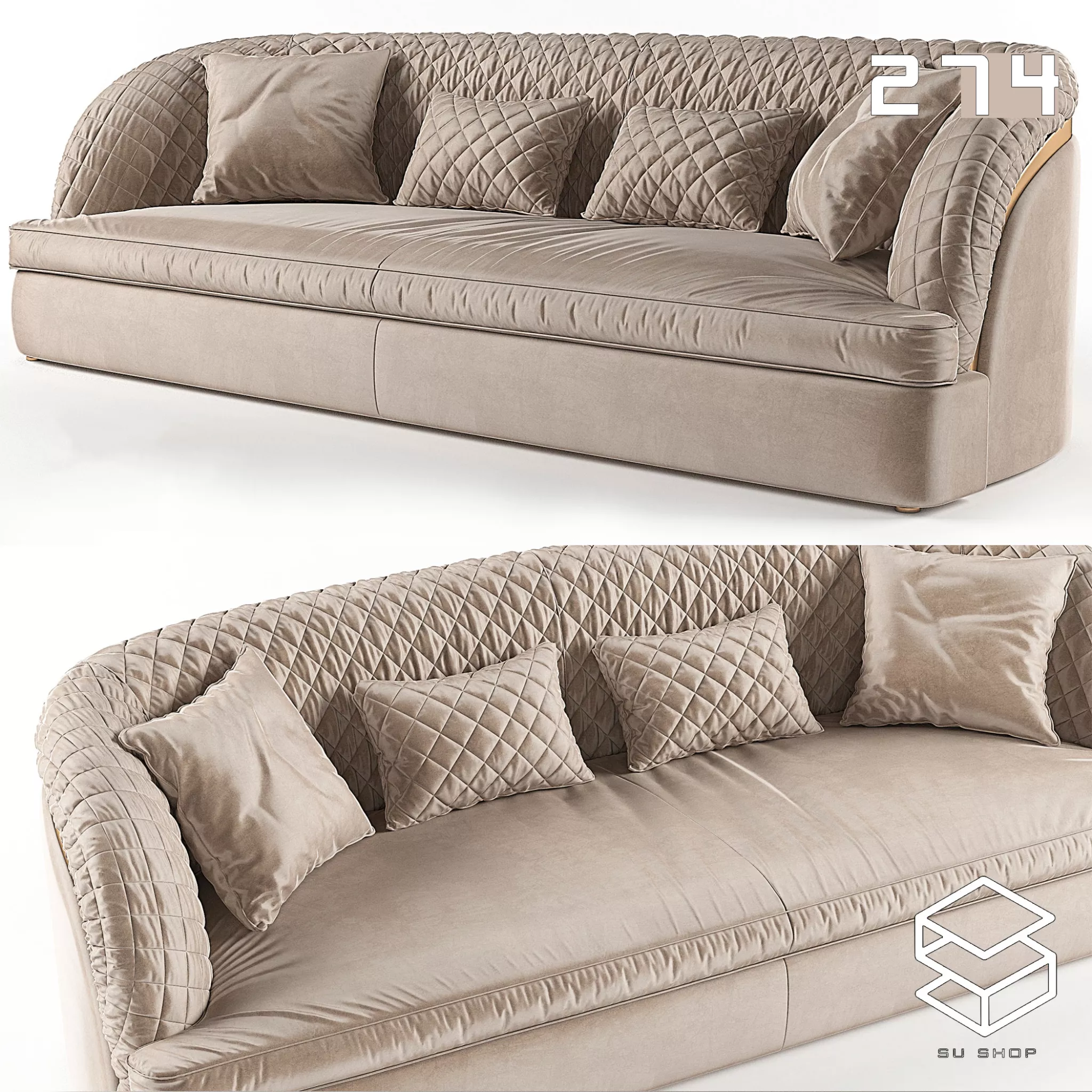 MODERN SOFA - SKETCHUP 3D MODEL - VRAY OR ENSCAPE - ID13579