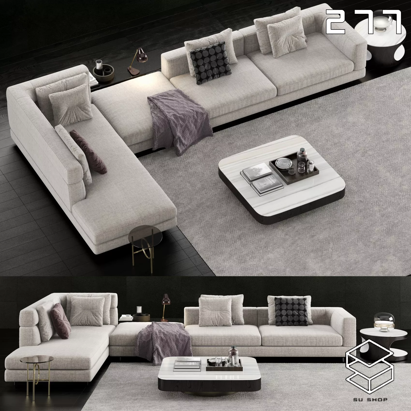 MODERN SOFA - SKETCHUP 3D MODEL - VRAY OR ENSCAPE - ID13582