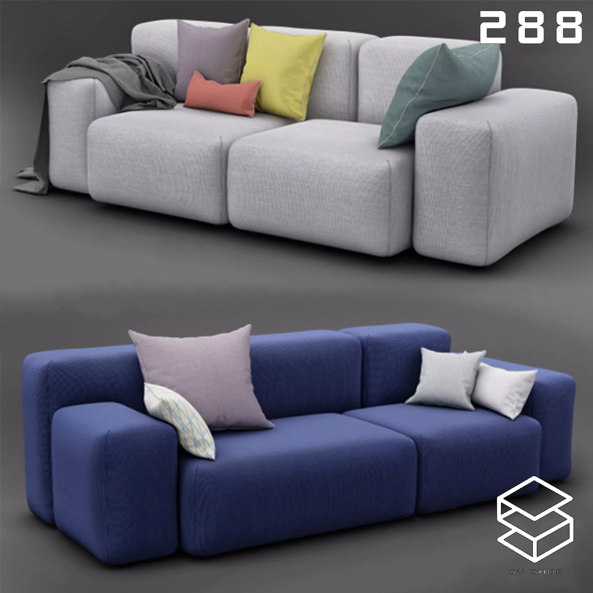 MODERN SOFA - SKETCHUP 3D MODEL - VRAY OR ENSCAPE - ID13594