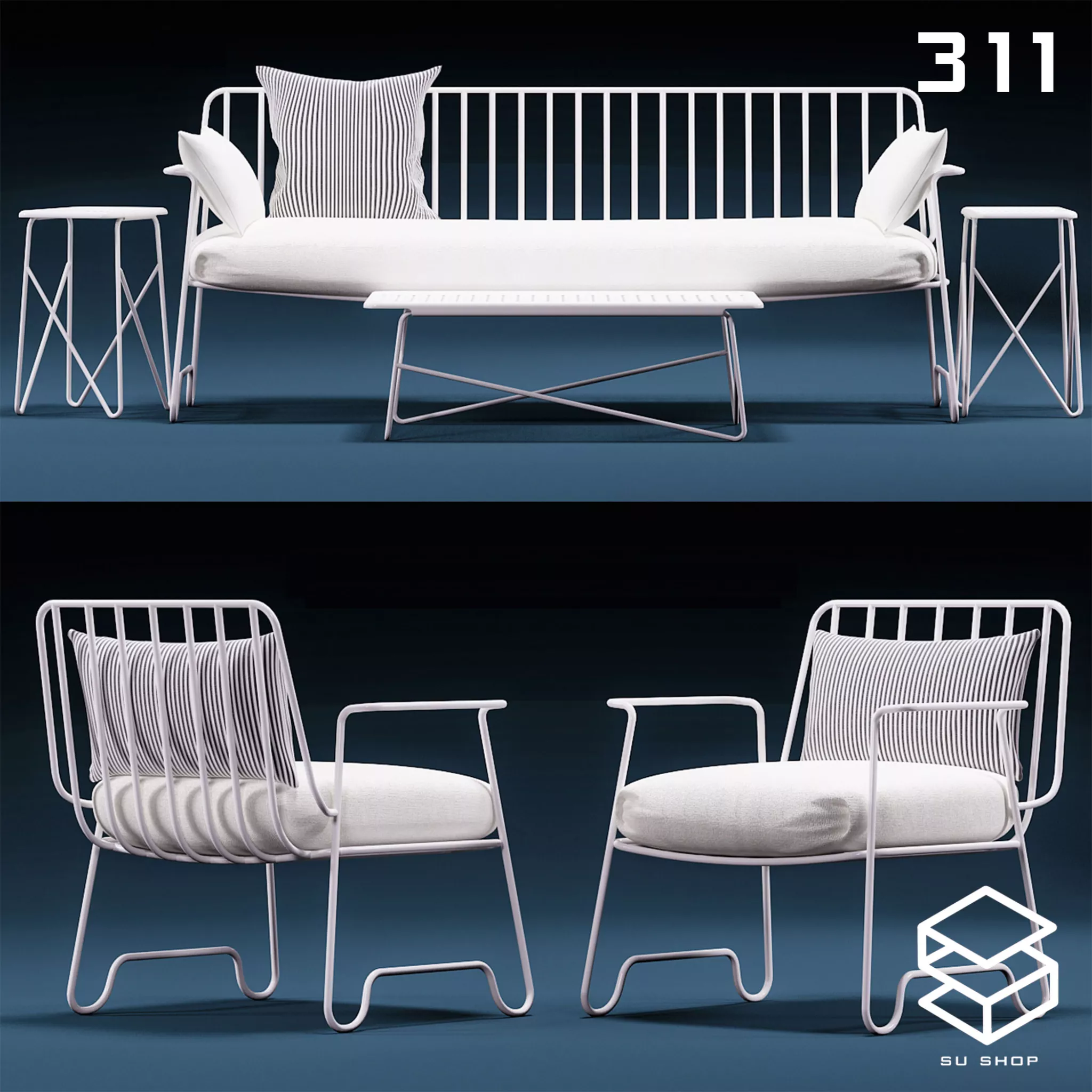 MODERN SOFA - SKETCHUP 3D MODEL - VRAY OR ENSCAPE - ID13621