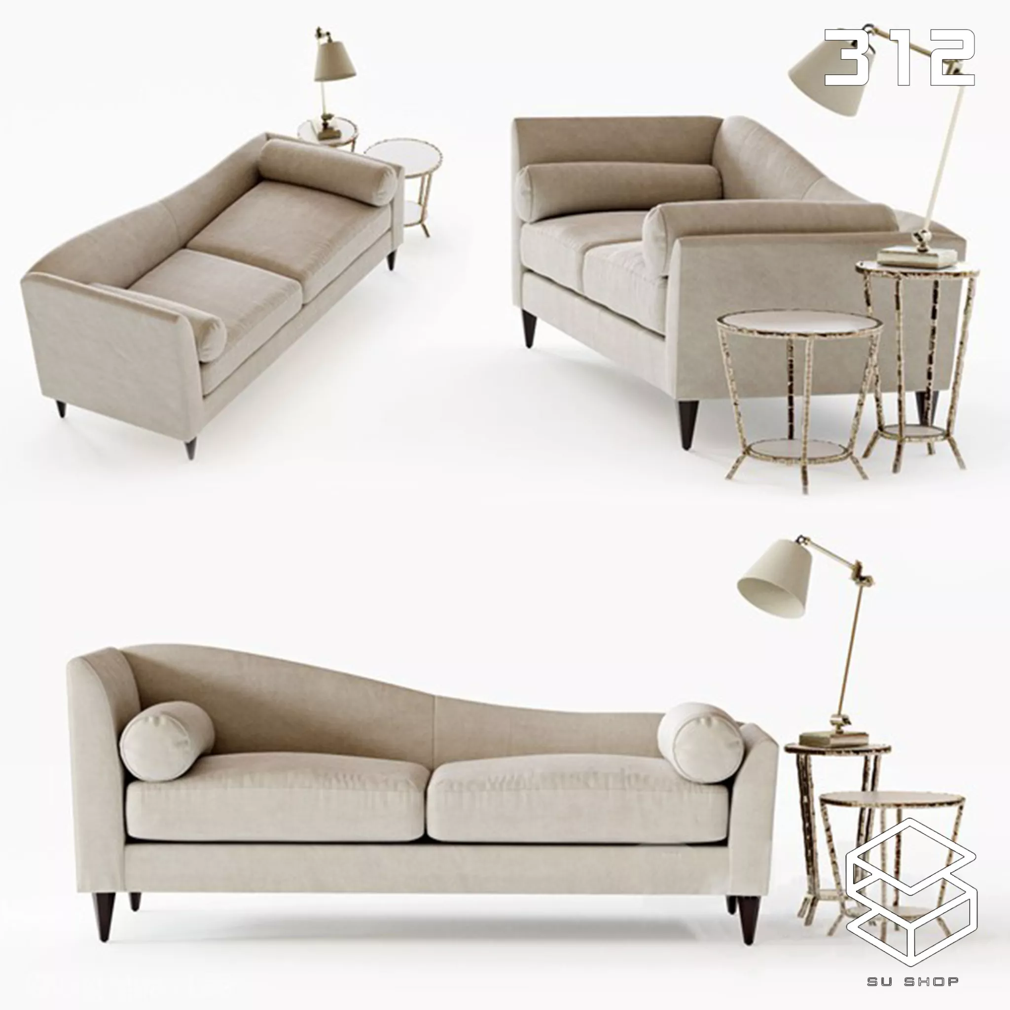 MODERN SOFA - SKETCHUP 3D MODEL - VRAY OR ENSCAPE - ID13622