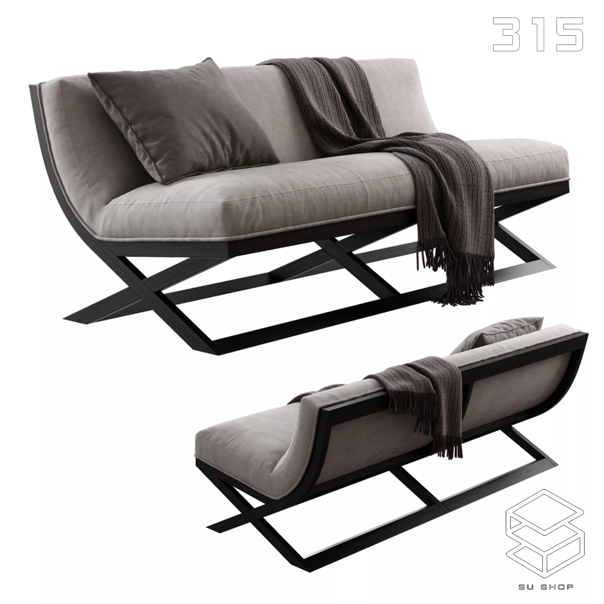 MODERN SOFA - SKETCHUP 3D MODEL - VRAY OR ENSCAPE - ID13625