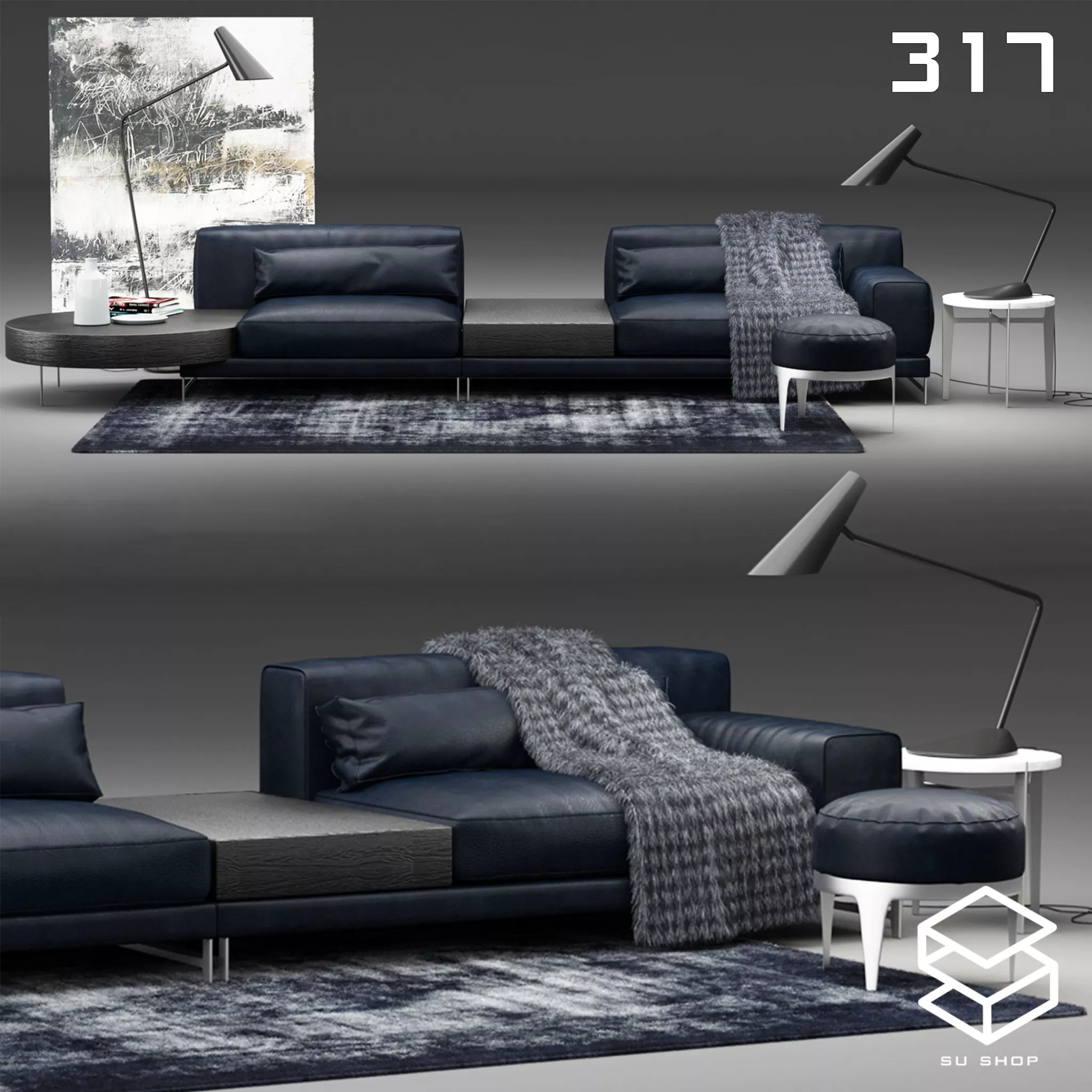 MODERN SOFA - SKETCHUP 3D MODEL - VRAY OR ENSCAPE - ID13627