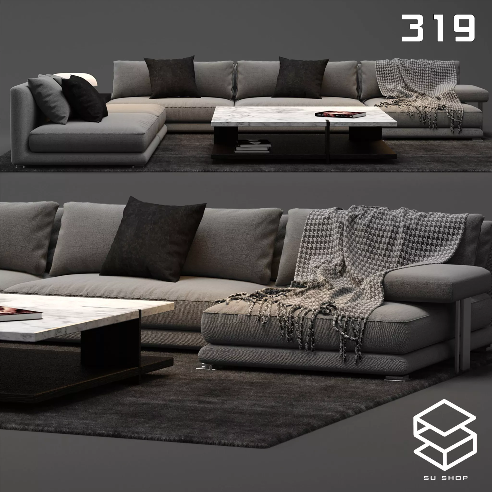 MODERN SOFA - SKETCHUP 3D MODEL - VRAY OR ENSCAPE - ID13629