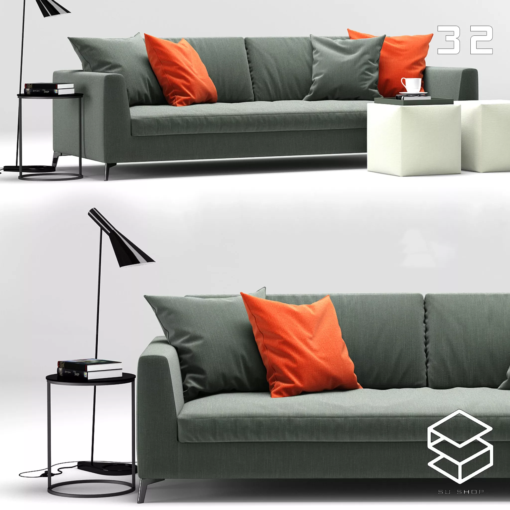 MODERN SOFA - SKETCHUP 3D MODEL - VRAY OR ENSCAPE - ID13630