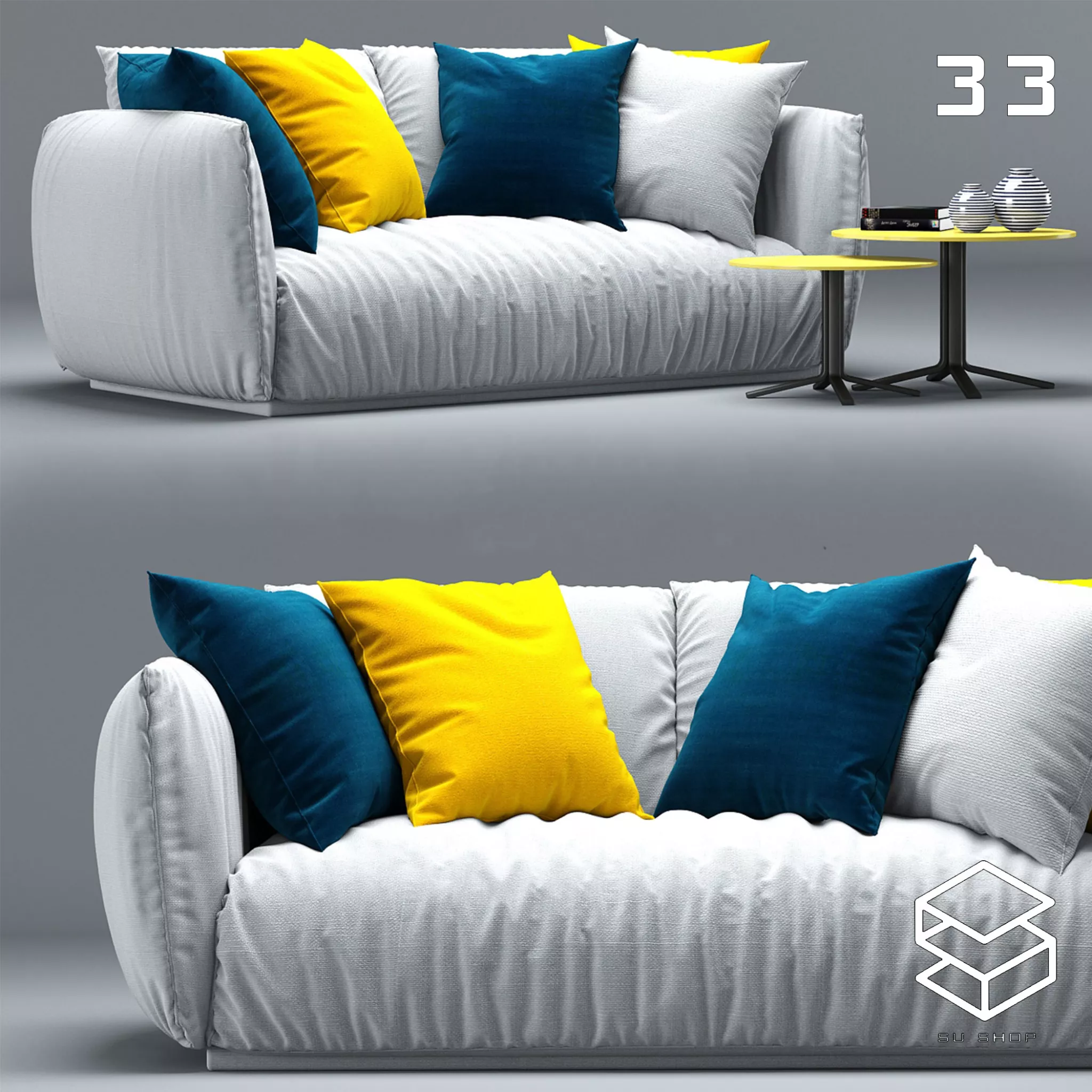 MODERN SOFA - SKETCHUP 3D MODEL - VRAY OR ENSCAPE - ID13641