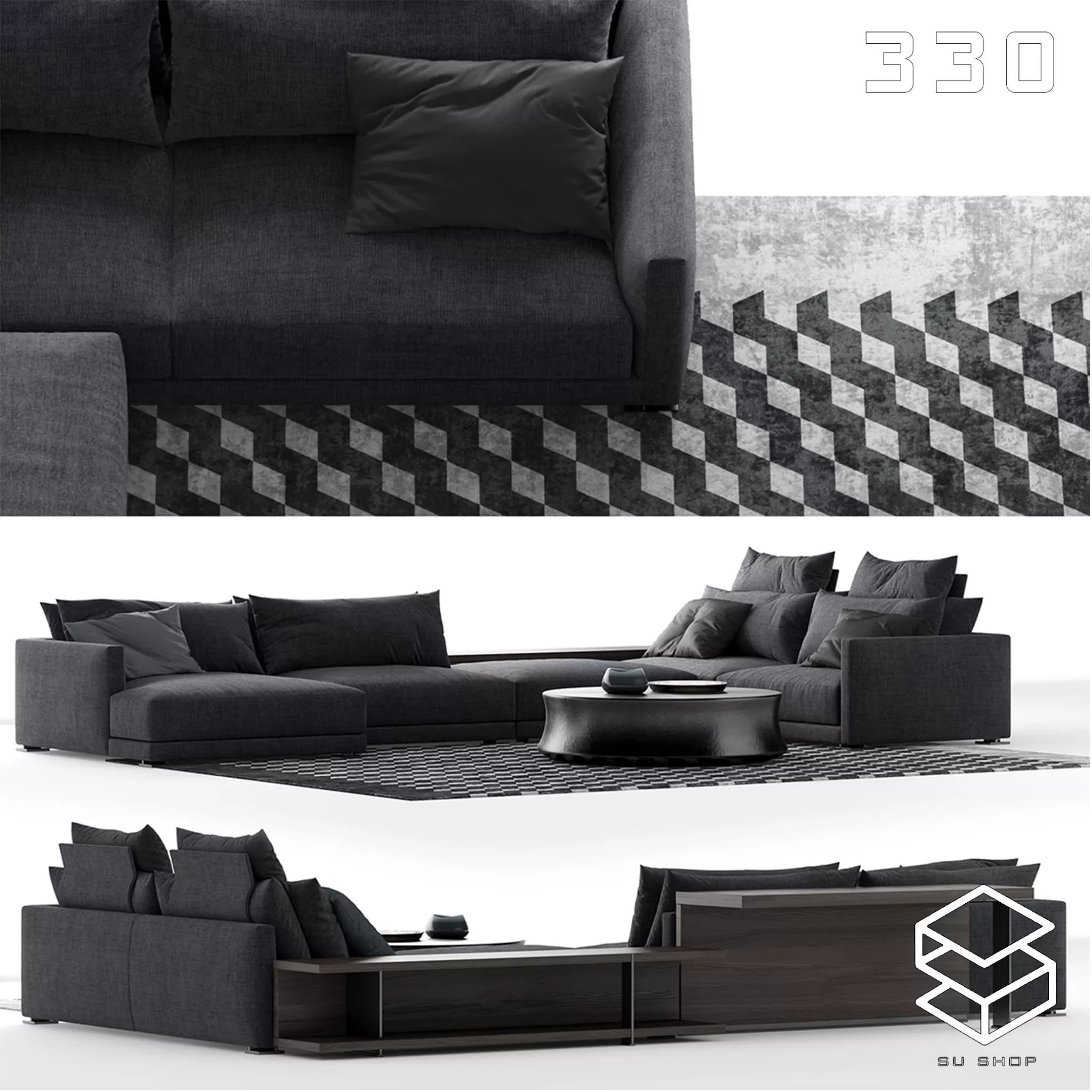 MODERN SOFA - SKETCHUP 3D MODEL - VRAY OR ENSCAPE - ID13642